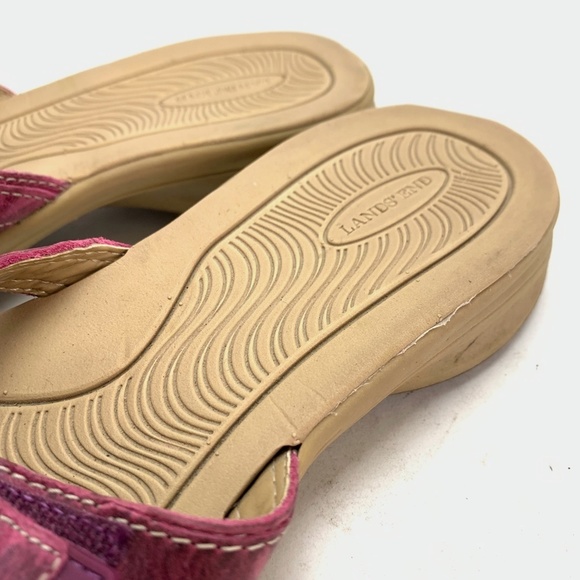 LAND'S END Purple Slides Sandals Flip Flops sz 7 D - Picture 10 of 16